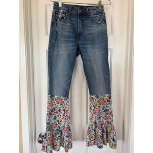 Upcycled Jeans Abercrombie& Fitch Size 26 Size 2 Distressed Boho
